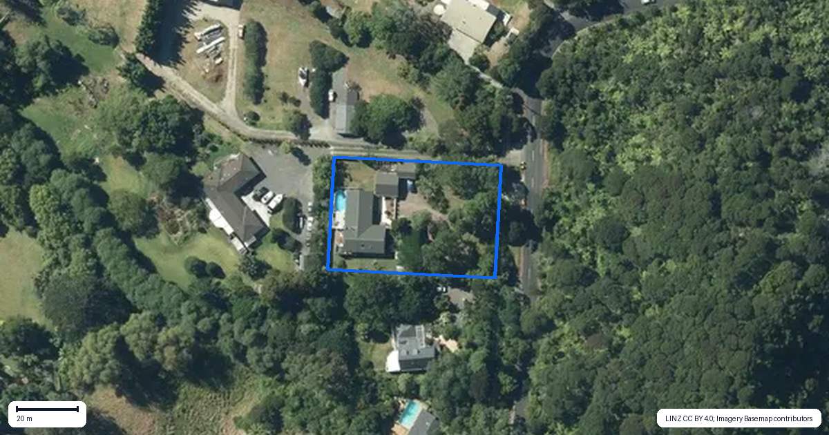 Property context map for 198 Carter Road, Oratia, Auckland