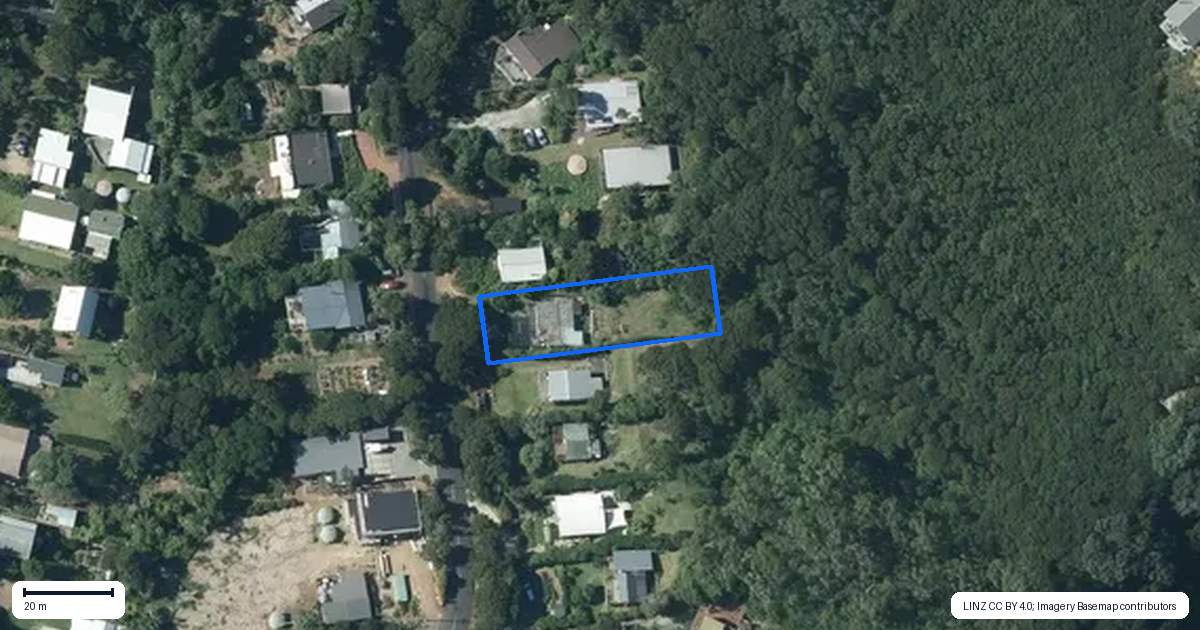Property context map for 57 O'Brien Road, Omiha, Waiheke Island