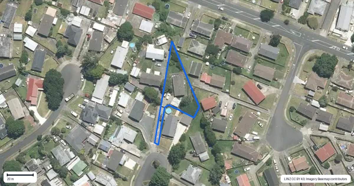 Property context map for 16 Ulay Place, Clover Park, Auckland