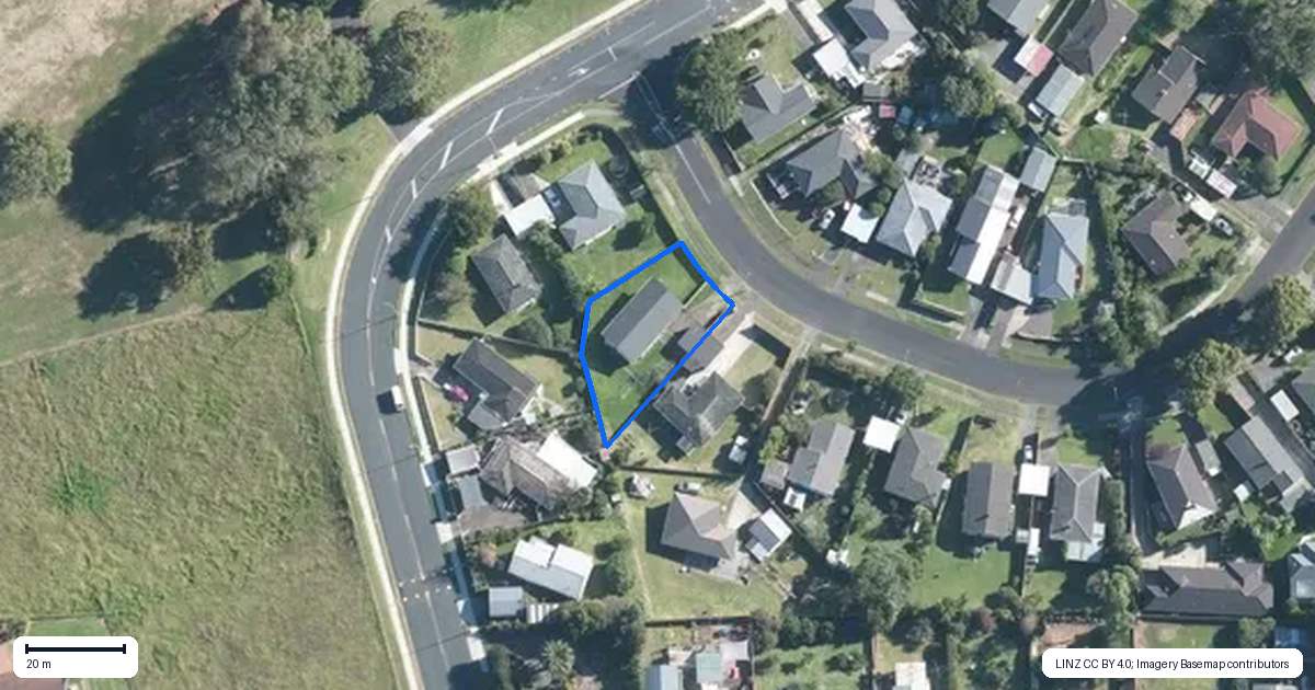 Property context map for 1 Matai Street, Waiuku