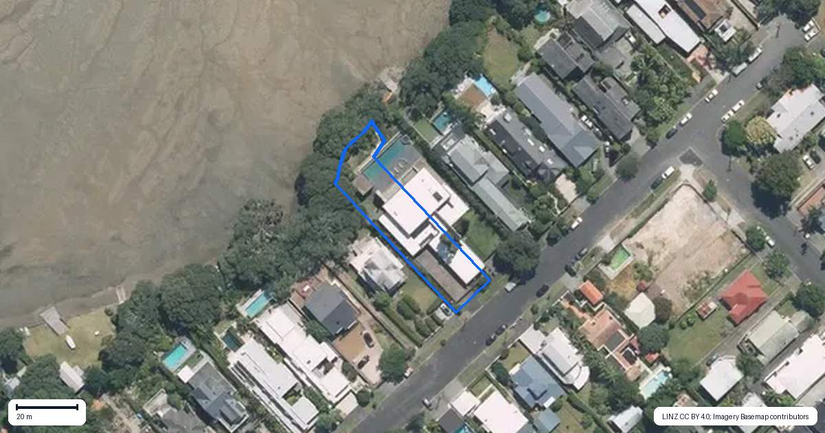Property context map for 20 Rawene Avenue, Westmere, Auckland