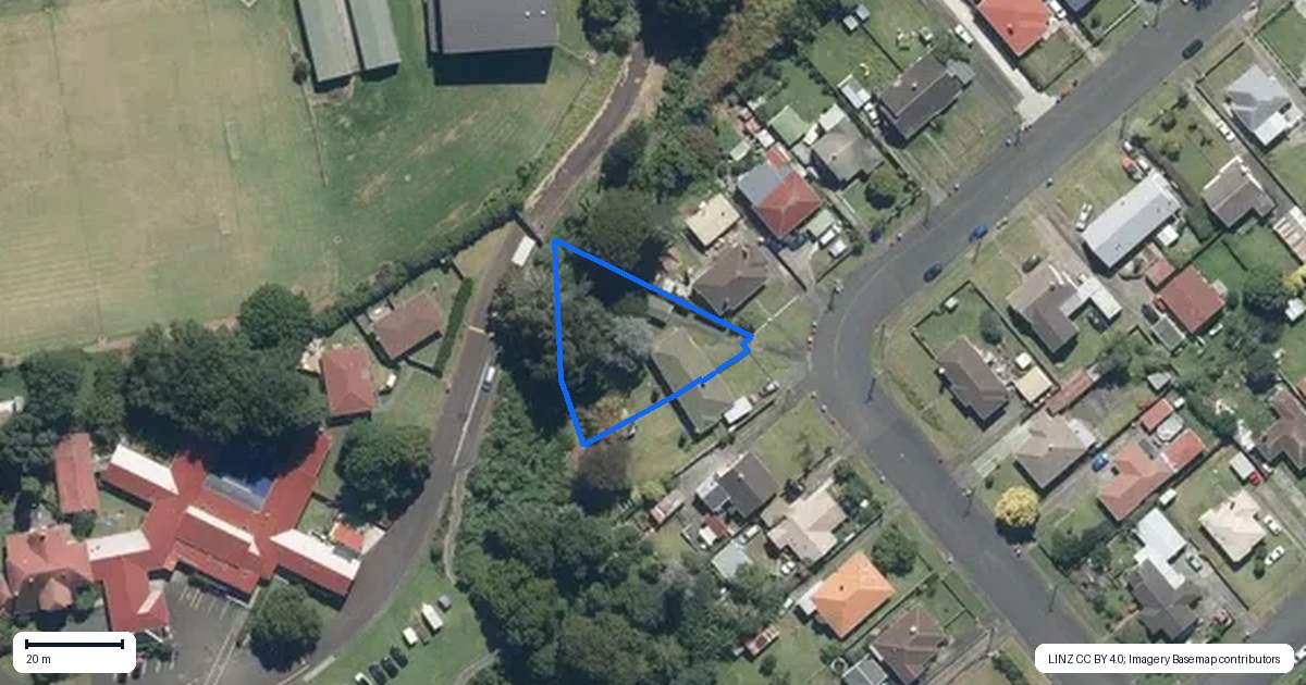 Property context map for 1 Baldwin Street, Otahuhu, Auckland