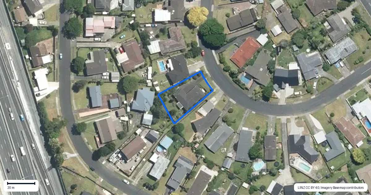 Property context map for 20 Lakeside Drive, Pahurehure, Papakura