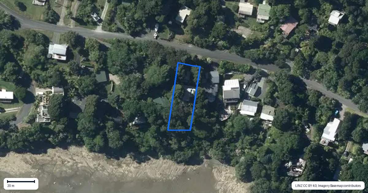 Property context map for 16 Clinton Road, Tawharanui Peninsula, Matakana