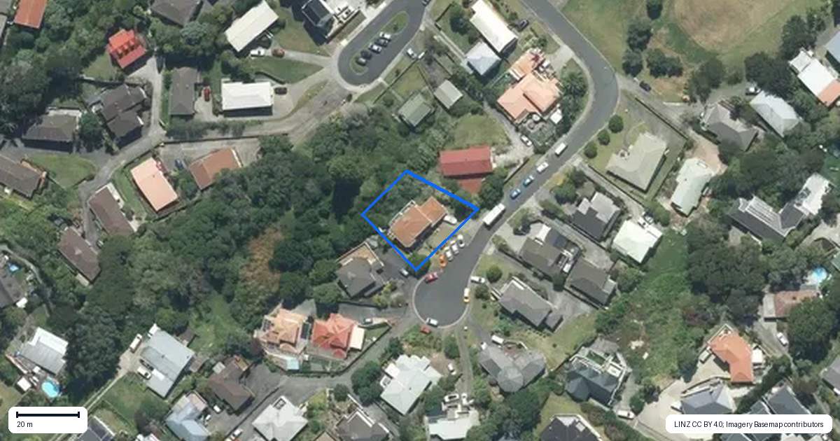 Property context map for 7 Greenridge Court, Glenfield, Auckland