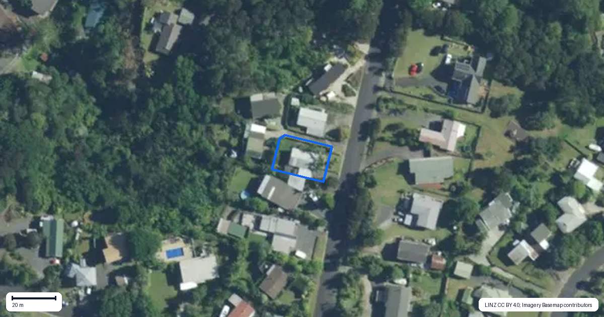 Property context map for 14 Falls View Road, Haruru