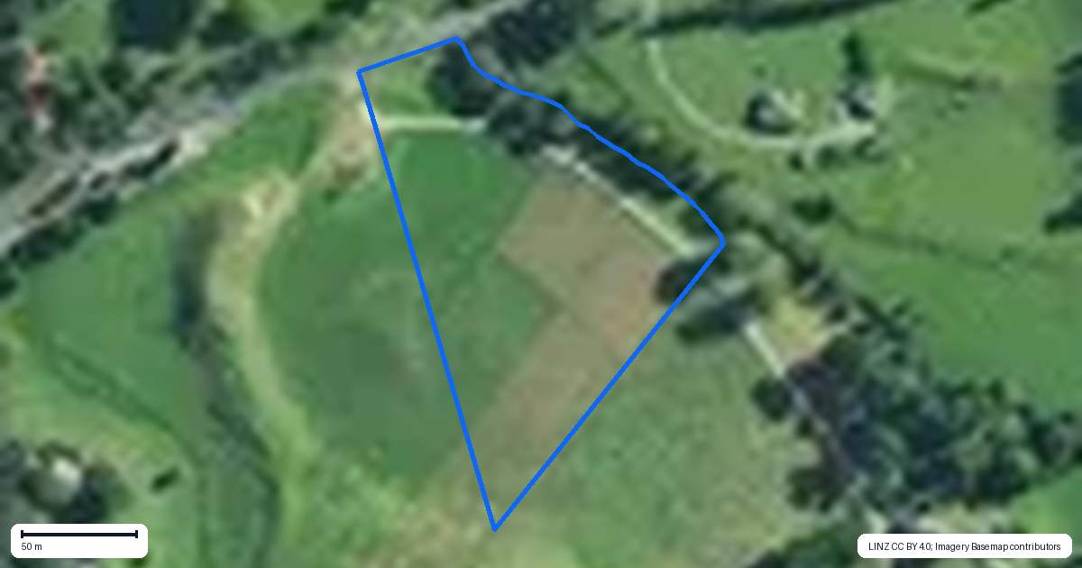 Property context map for 1277 Oruru Road, Peria, Kaitaia