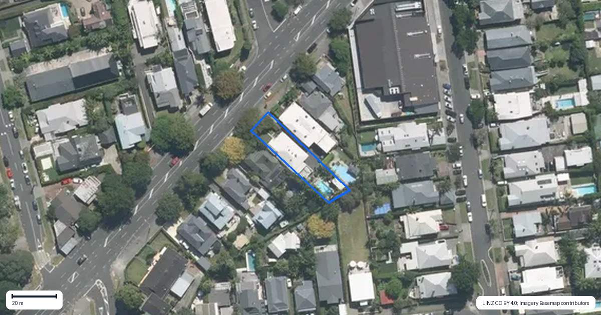 Property context map for 258 Jervois Road, Herne Bay, Auckland