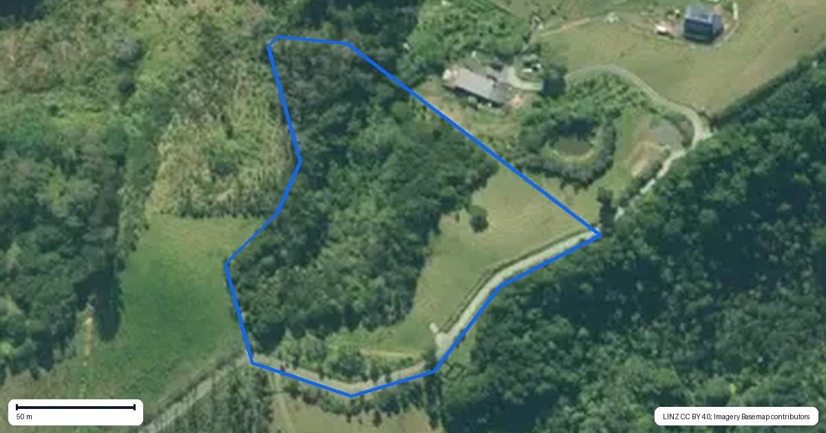 Property context map for 174A Cames Road, Mangawhai