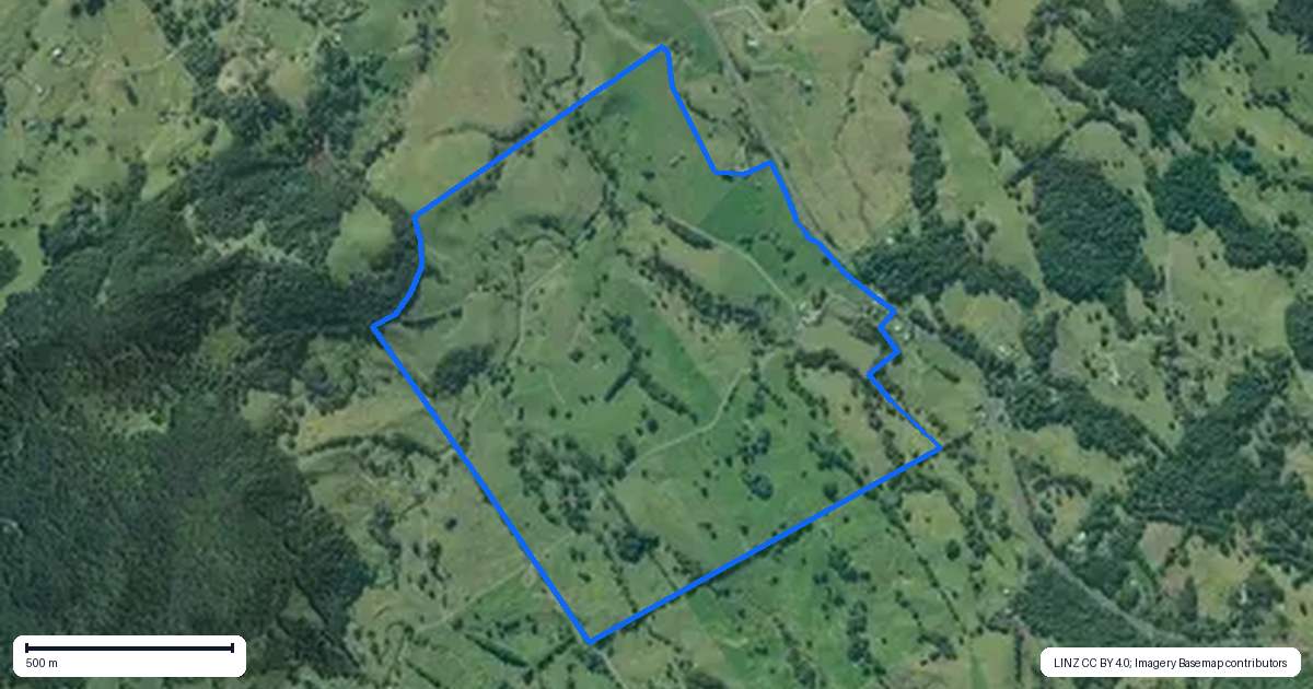 Property context map for 1387 State Highway 1, Okaihau