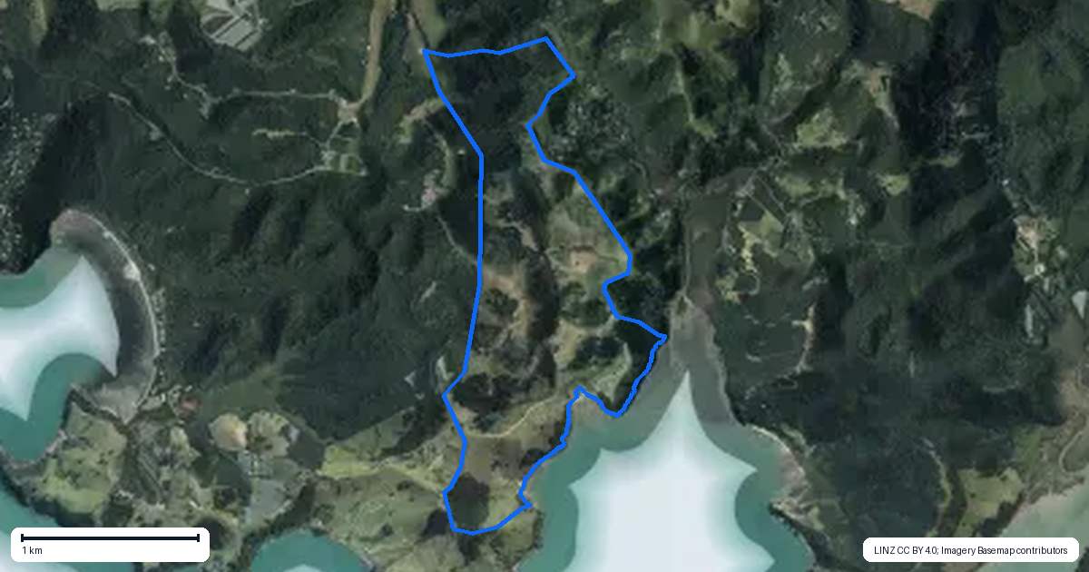 Property context map for 59 Waimangu Road, Waiheke Island
