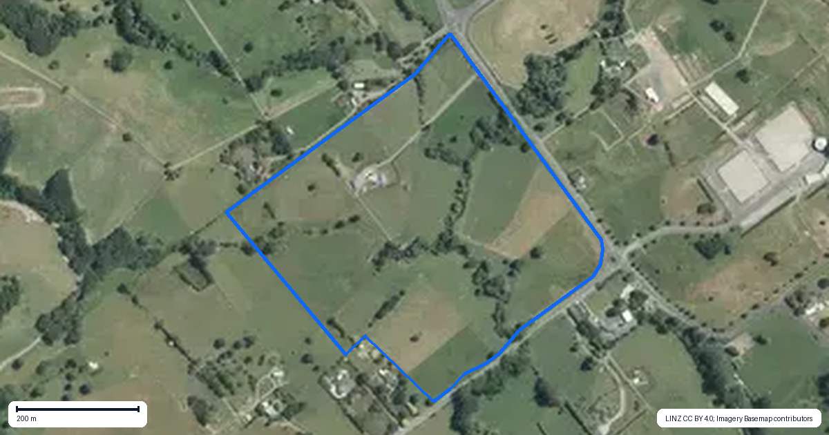 Property context map for 332 Brookby Road, Brookby, Auckland