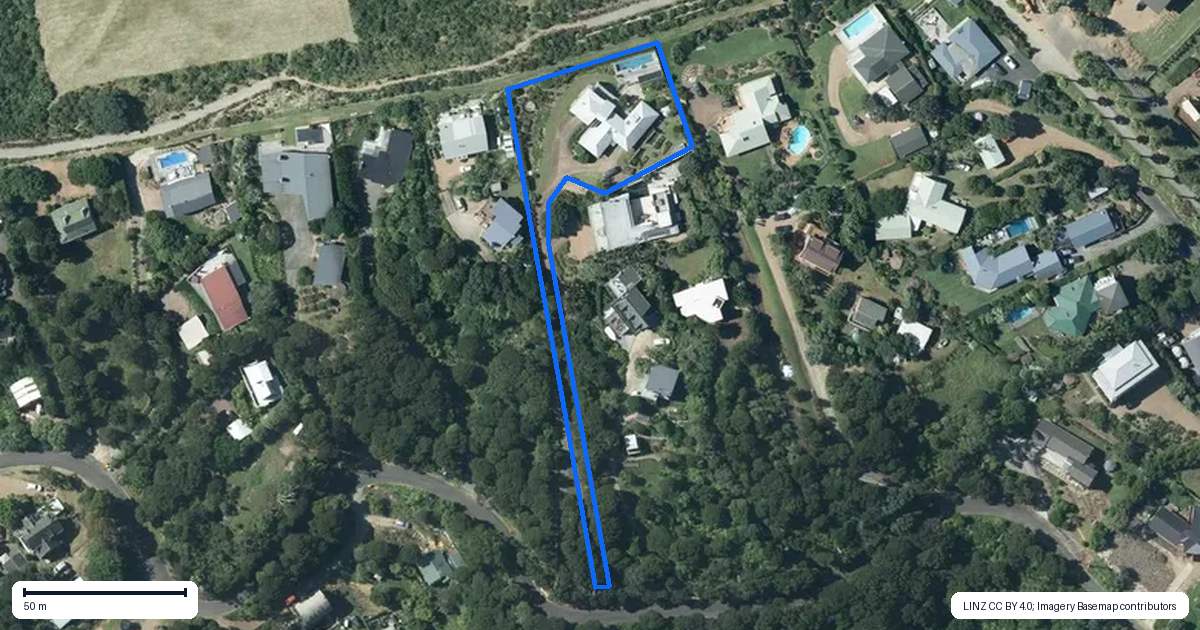 Property context map for 36 View Road, Ostend, Waiheke Island