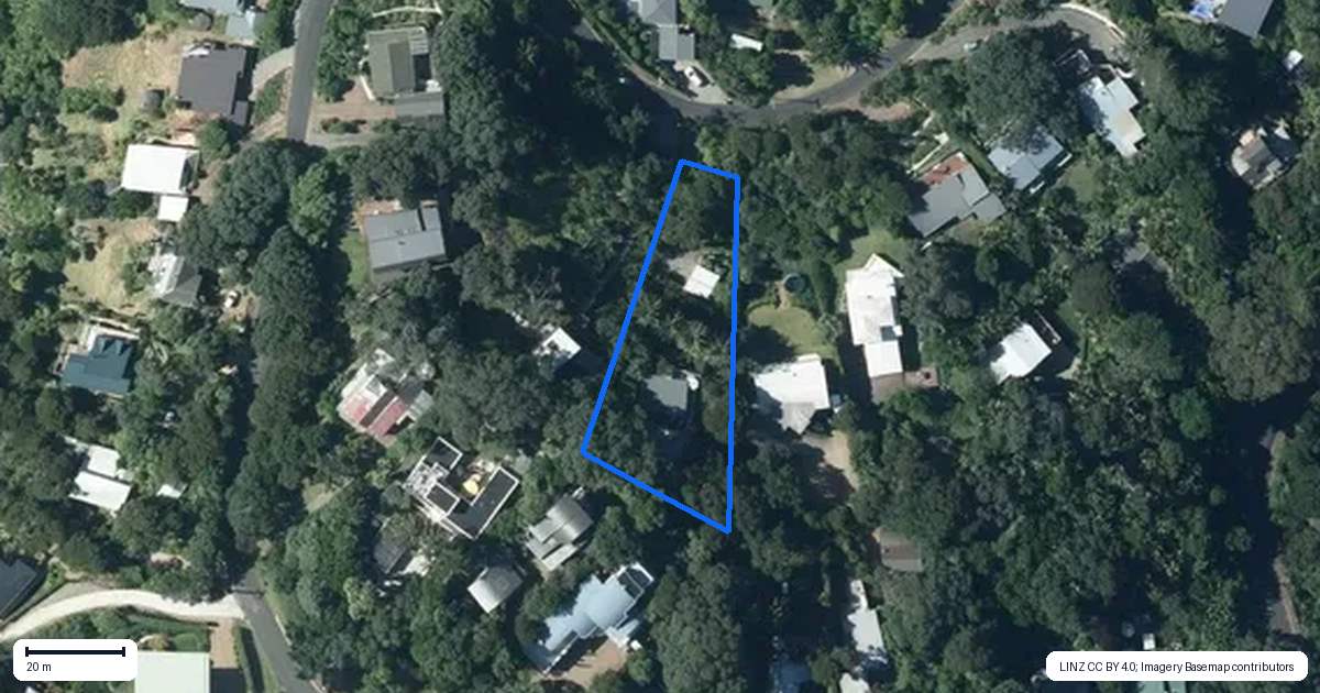 Property context map for 32 Tiri View Road, Palm Beach, Waiheke Island