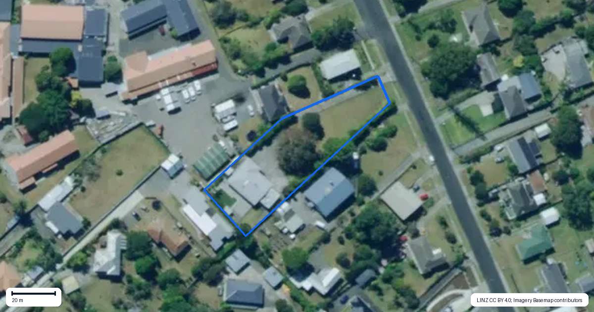 Property context map for 20 Kauri Street, Dargaville