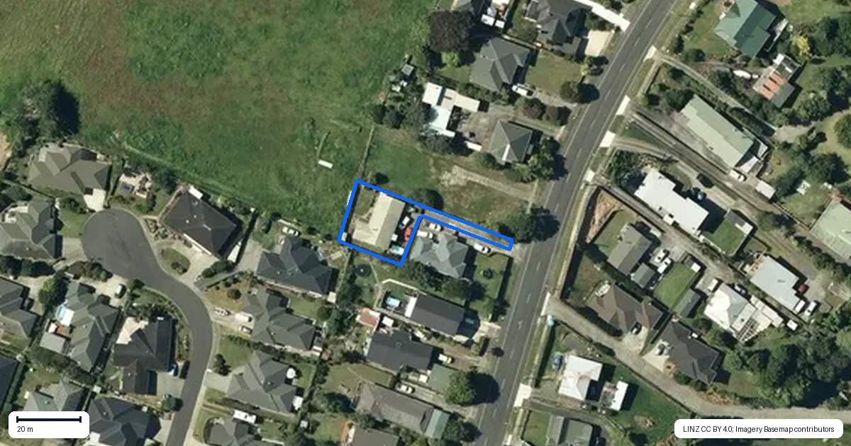 Property context map for 21A Harrisville Road, Tuakau