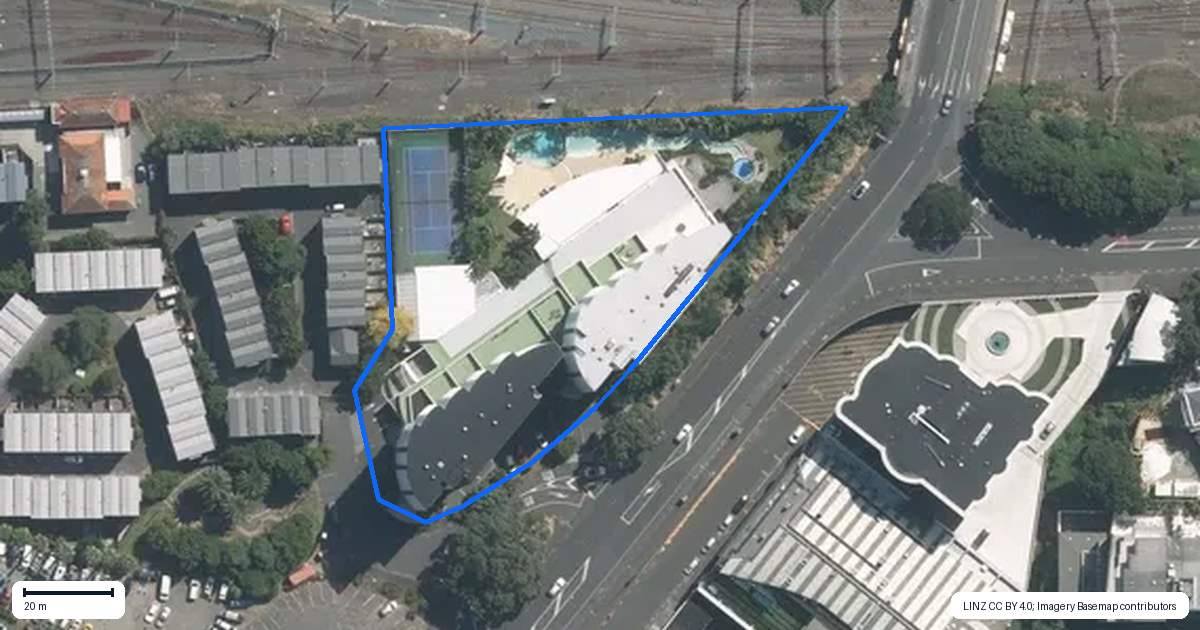 Property context map for 305/88 The Strand, Parnell, Auckland