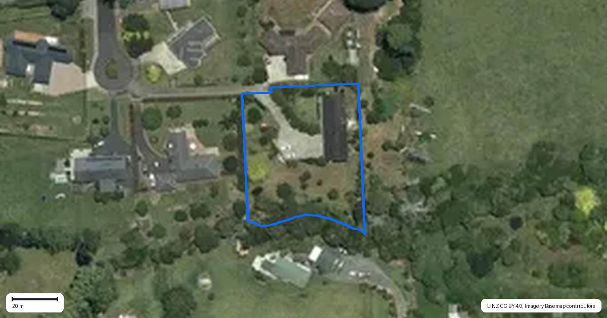 Property context map for 16 Mystic Place, Tuakau