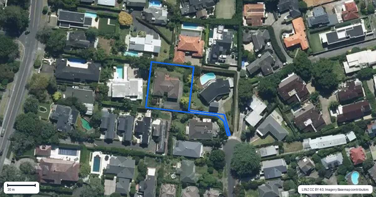 Property context map for 16 Brookland Place, Remuera, Auckland