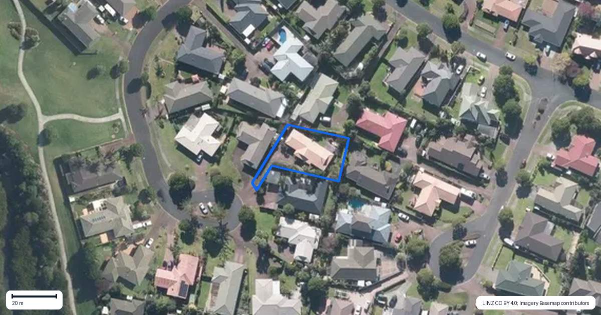 Property context map for 20 John Lister Close, Golflands, Auckland