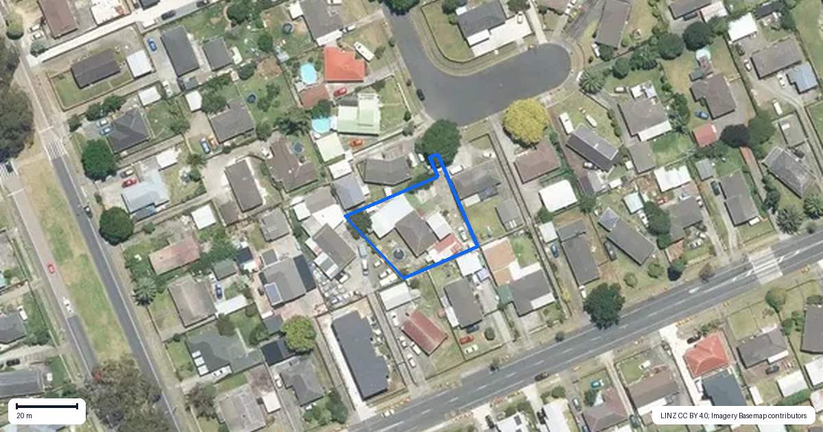 Property context map for 23 Neems Place, Manurewa, Auckland
