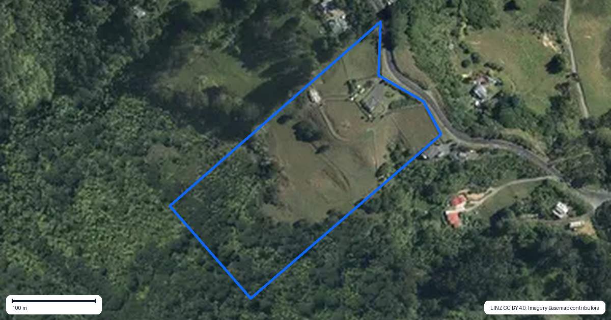 Property context map for 233 Wairere Road, Waitakere, Auckland