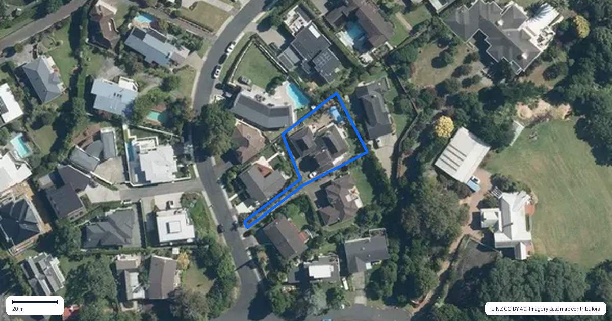 Property context map for 1B Burford Place, Mellons Bay, Auckland
