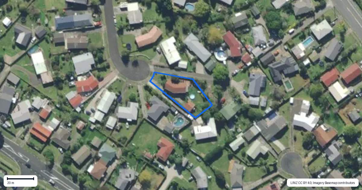 Property context map for 19 Hawea Place, Tikipunga, Whangarei