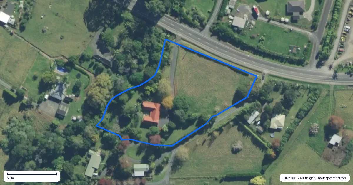 Property context map for 309 Waipapa Road, Waipapa