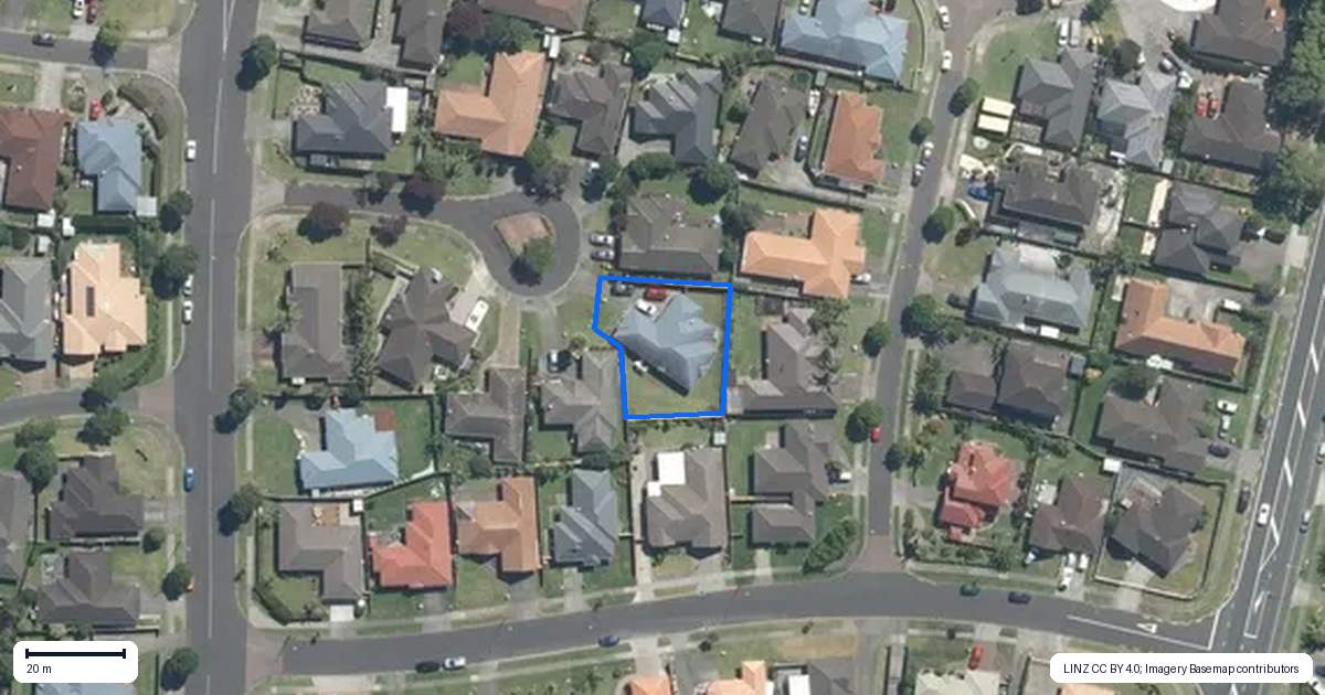 Property context map for 9 Anrath Close, East Tamaki, Auckland