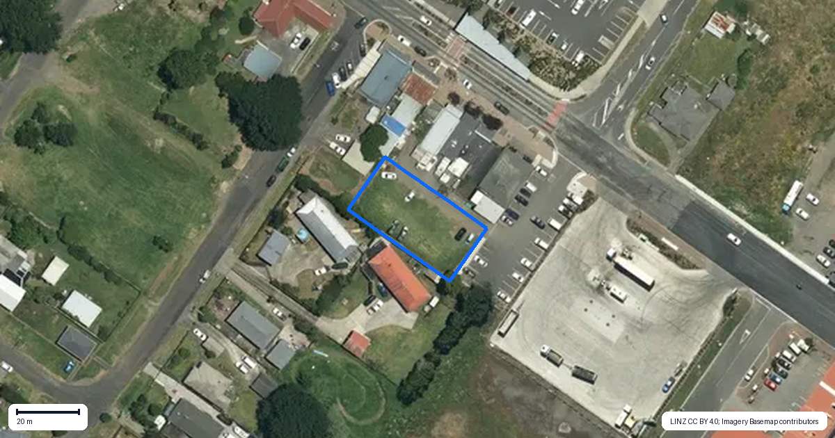 Property context map for 45 Great South Road, Pokeno