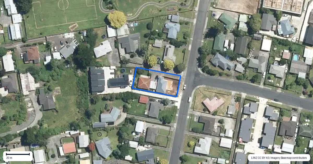 Property context map for 1/21 Harper Street, Papakura