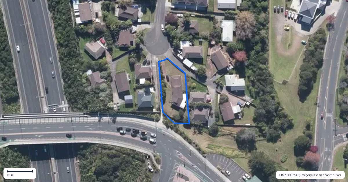 Property context map for 22 Landsdale Place, Massey, Auckland