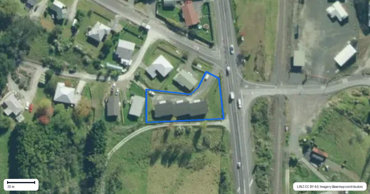 Property context map for 1 Coronation Street, Wellsford
