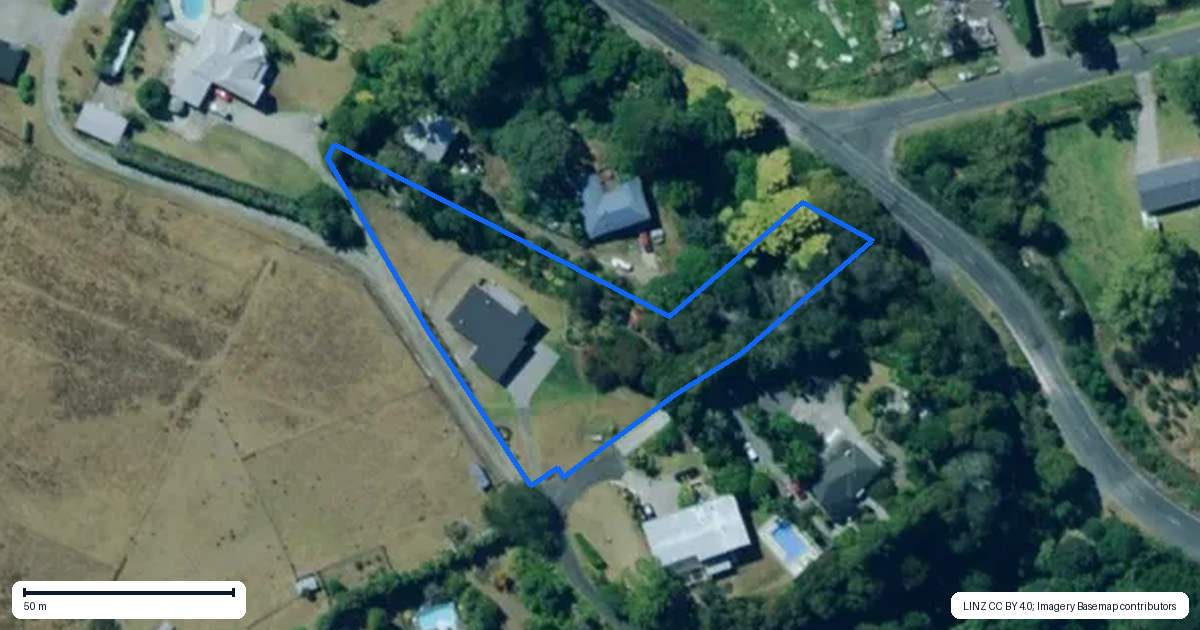 Property context map for 74A Colville Road, Dargaville