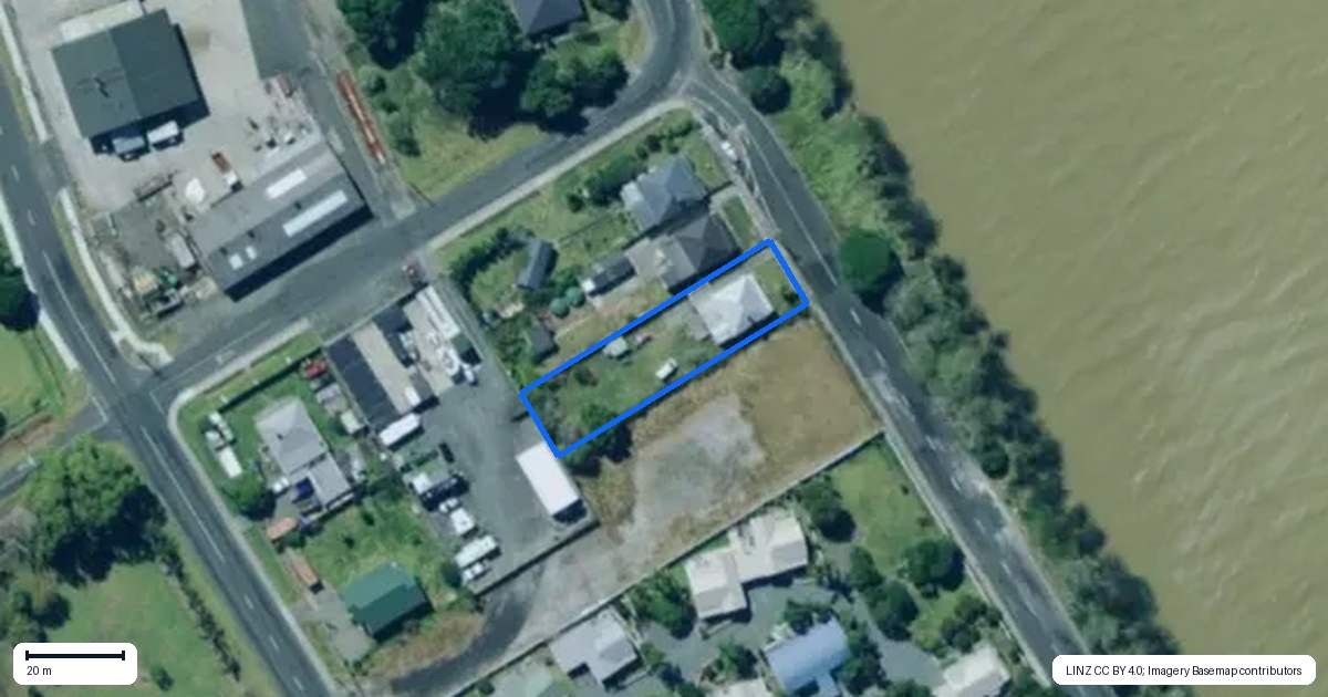 Property context map for 115 River Road, Dargaville