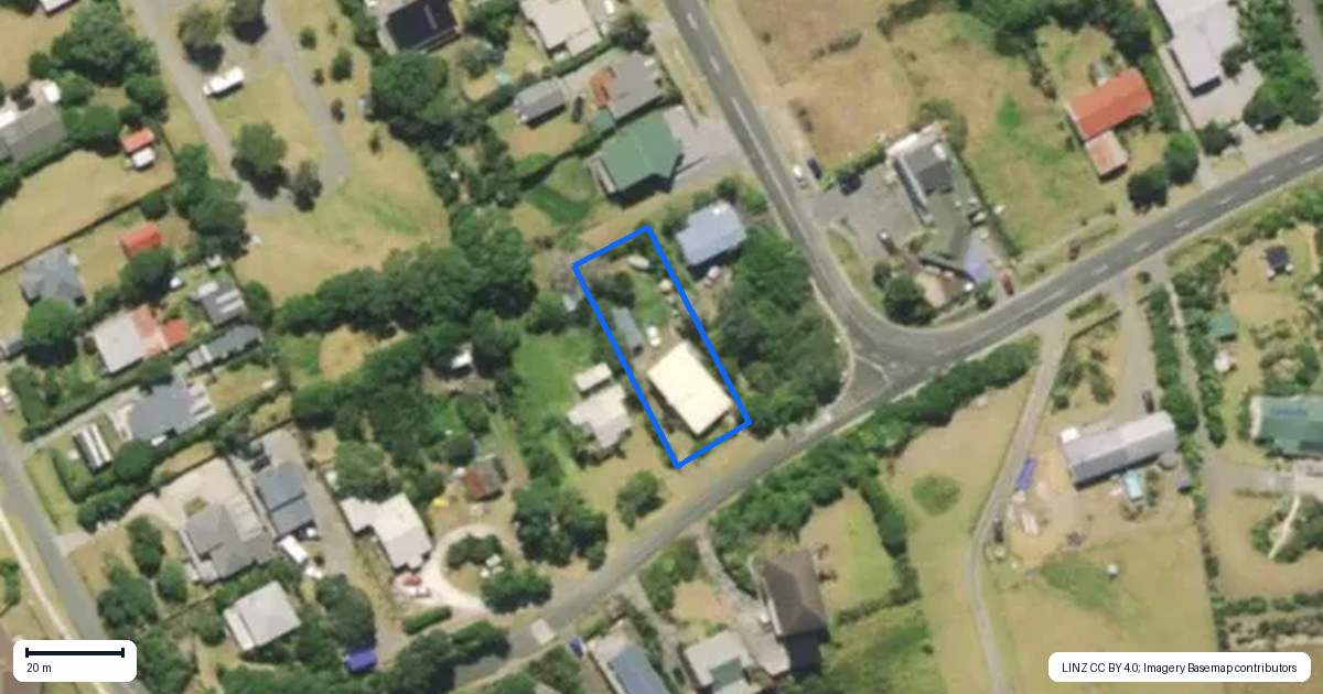 Property context map for 16 Ripiro Drive, Baylys Beach