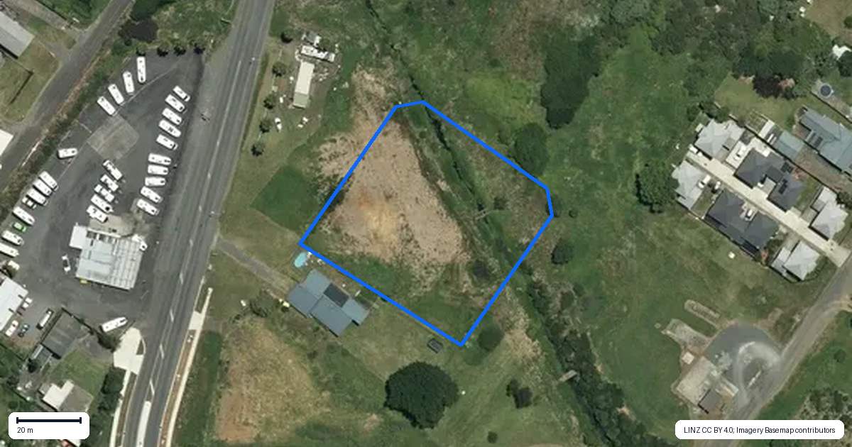 Property context map for 92 Great South Road, Pokeno