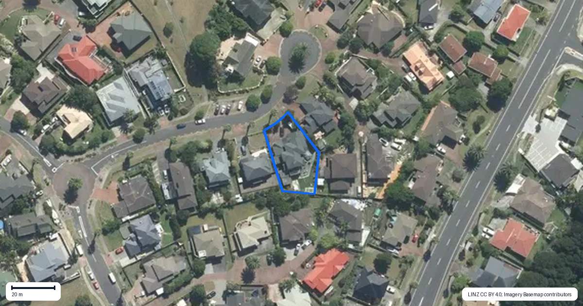 Property context map for 9 Capri Place, Unsworth Heights, Auckland