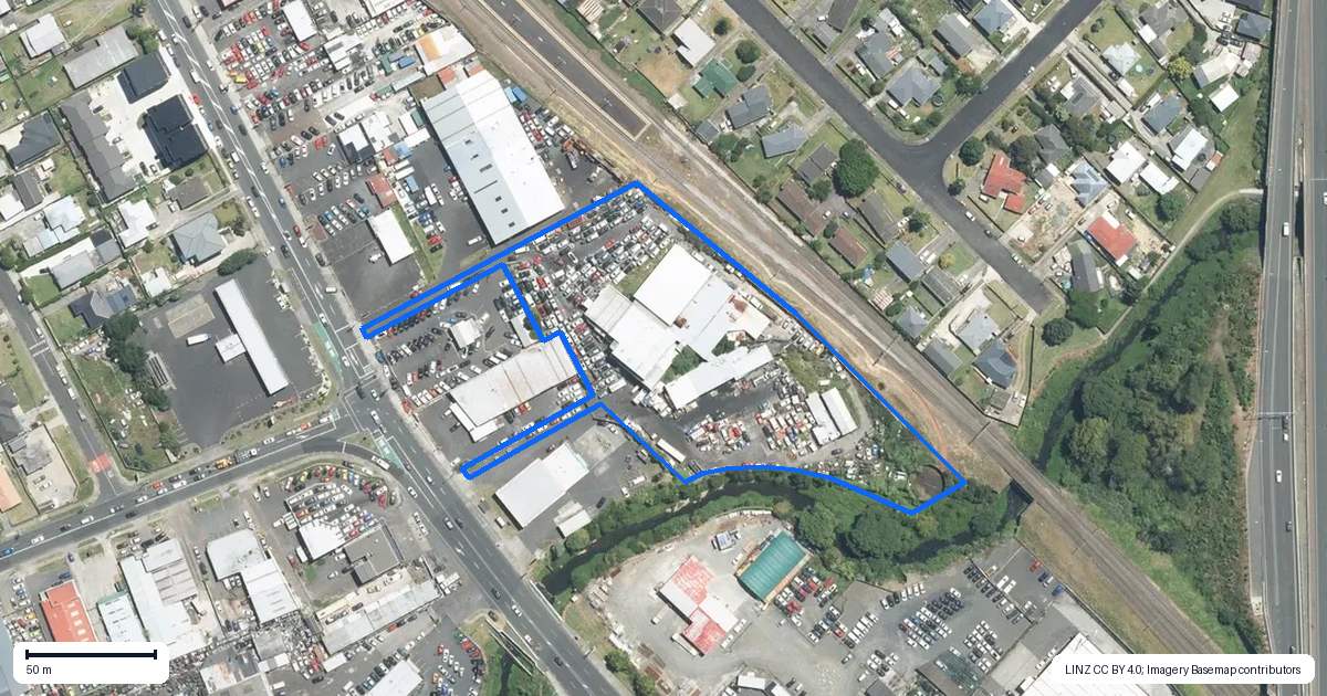 Property context map for 320 Great South Road, Manurewa, Auckland