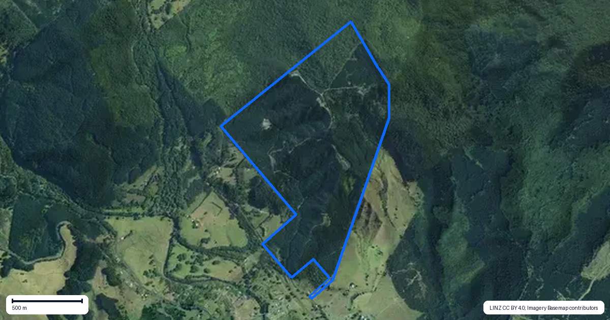 Property context map for 63 Kaihu Wood Road, Kaihu