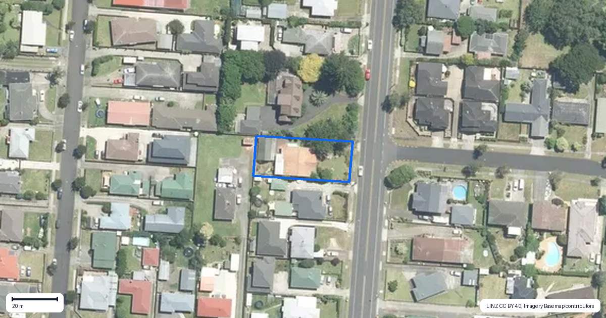Property context map for 153 Queen Street, Pukekohe