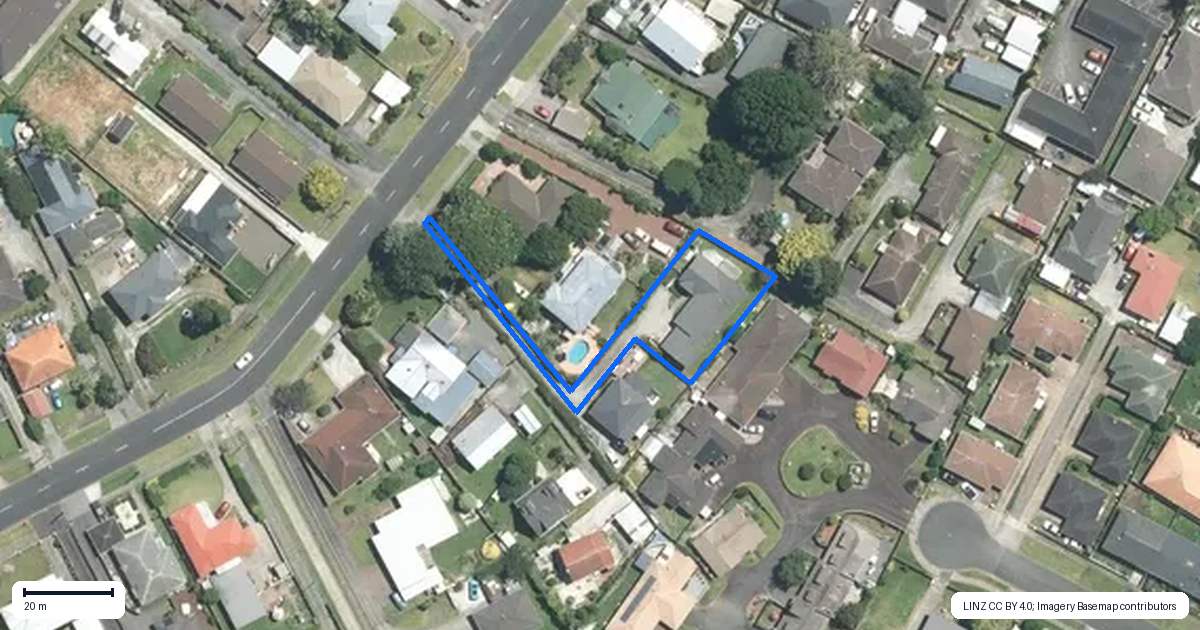 Property context map for 8B Youngs Road, Papakura