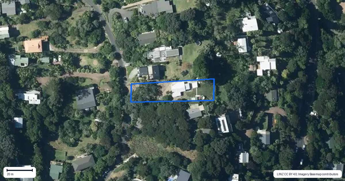 Property context map for 12 Tiri View Road, Palm Beach, Waiheke Island