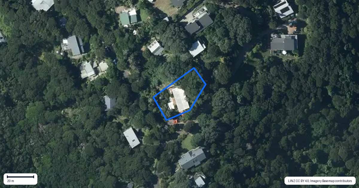 Property context map for 1 Scotts Terrace, Onetangi, Waiheke Island