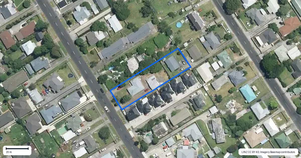 Property context map for 1/14 Kelvin Road, Papakura