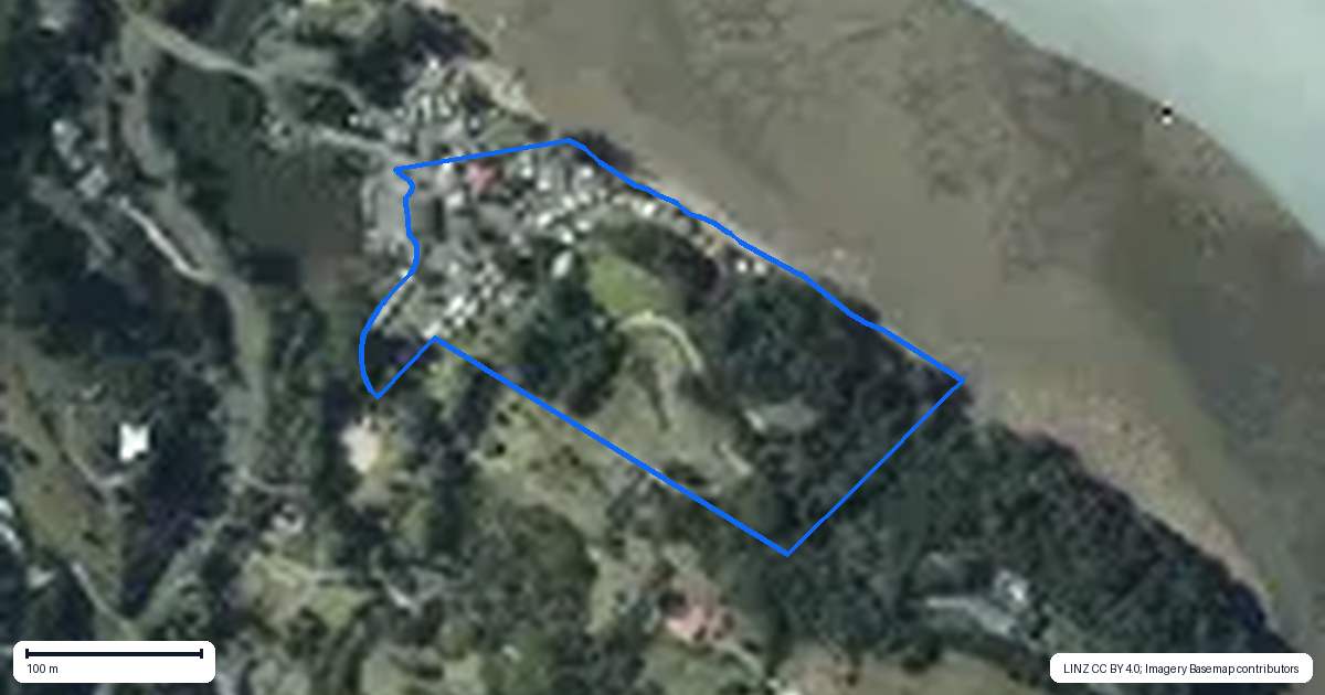 Property context map for 1334 Sandspit Road, Sandspit, Warkworth