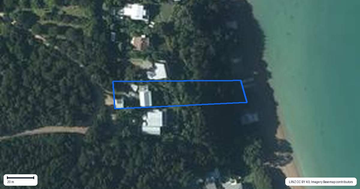 Property context map for 6 Arran Bay Road, Waiheke Island