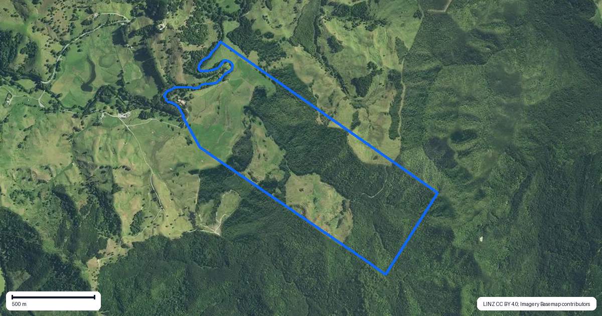 Property context map for 133 Te Ranga Road, Kaeo