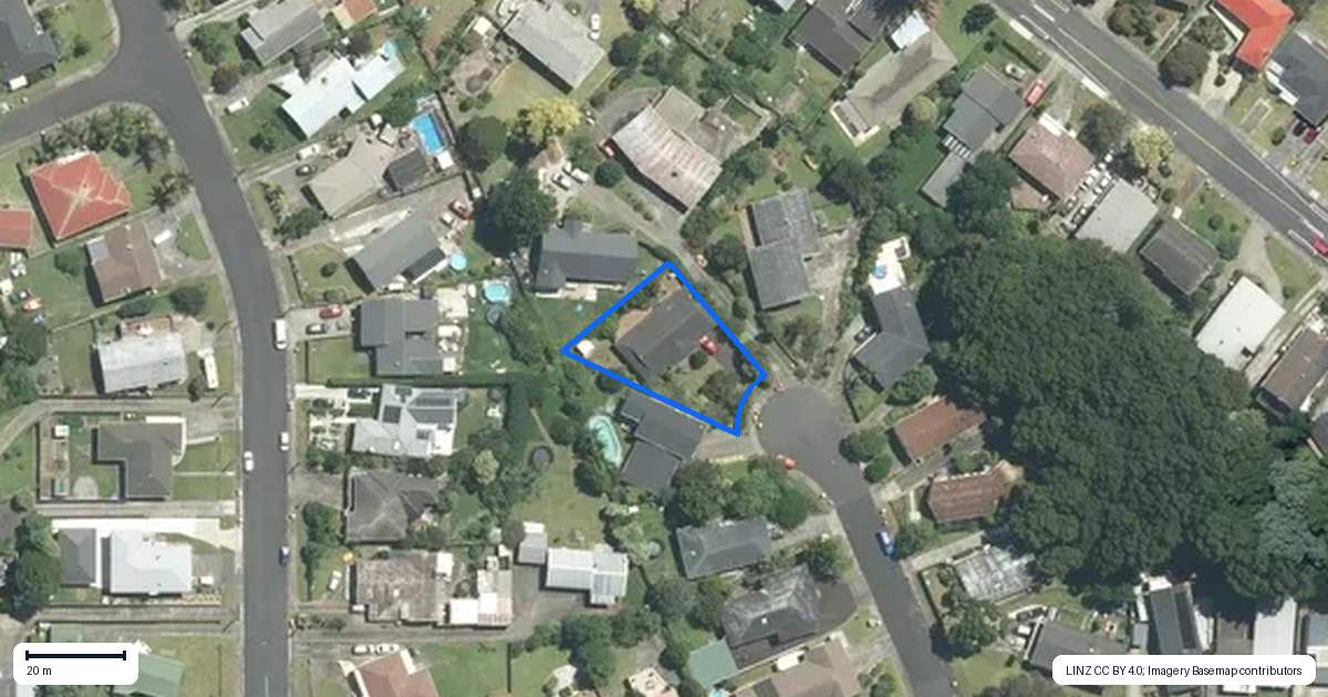 Property context map for 8 Jill Place, Hillpark, Auckland